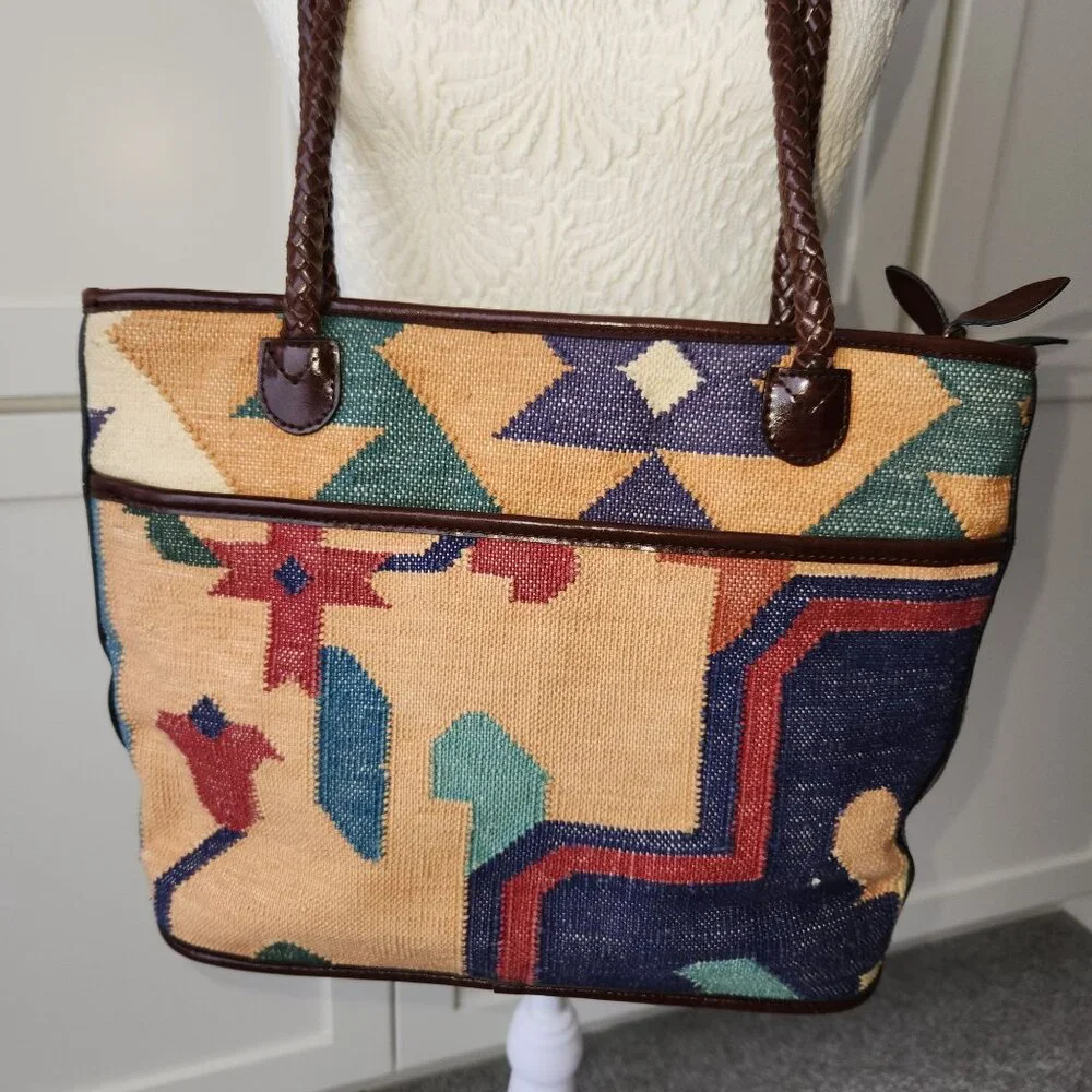 Legacy Chicago Aztec Southwestern Woven Tapestry Shoulder Bag Boho Cowgirl - Picture 2 of 12